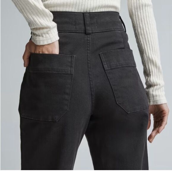 NWT Everlane The Organic Straight Leg Crop Pant Black Size 0 - Picture 3 of 4